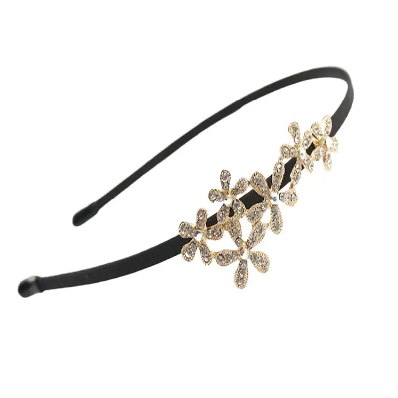 Korean Shining Rhinestone Headband Alloy Flower Fawn Frame Retro Cute Women Girls Fantastic Fascinator Festival Hair Accessories