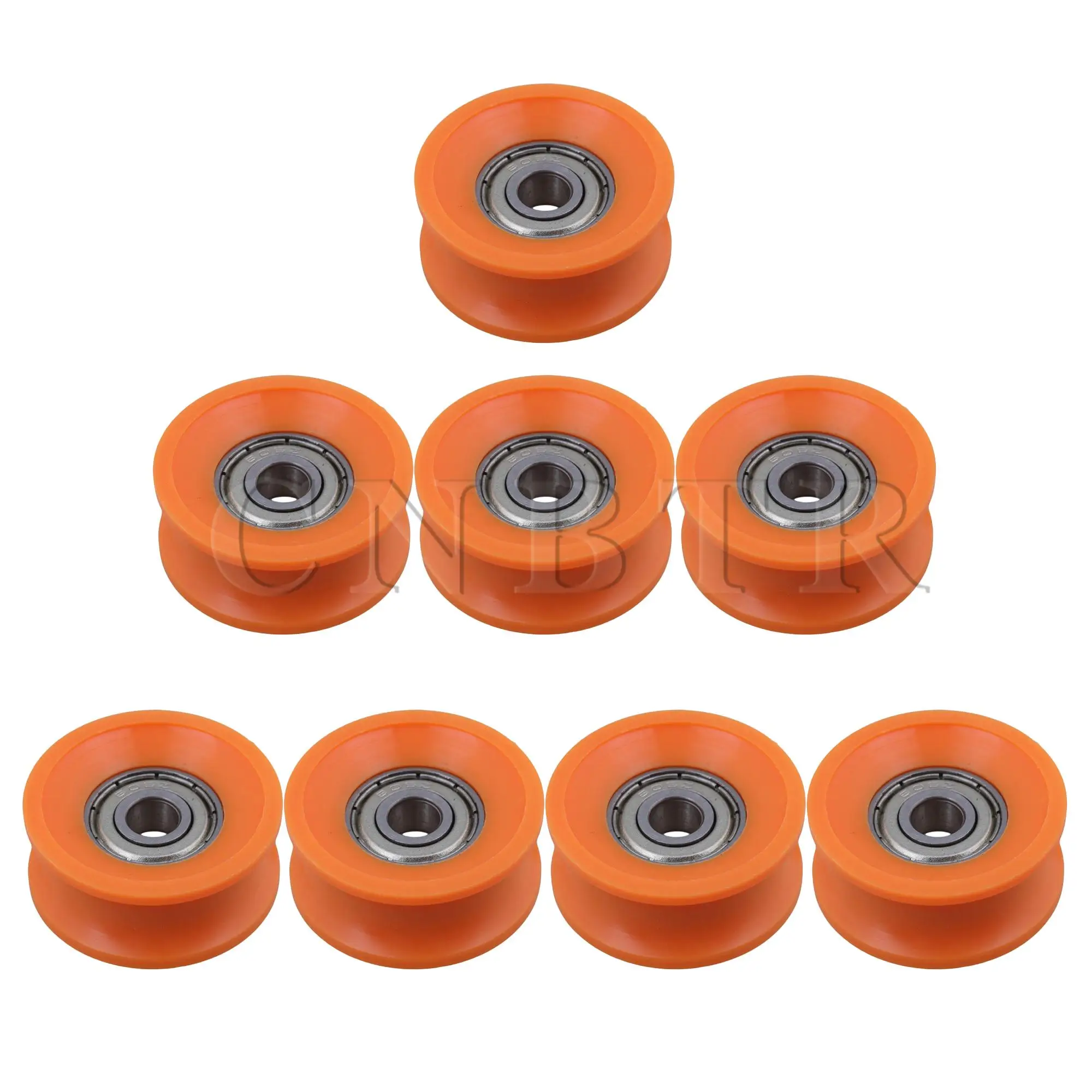 CNBTR 8 x Orange 6x30x13mm Guide Rail Ball Bearing Pulley for Industrial 606ZZ