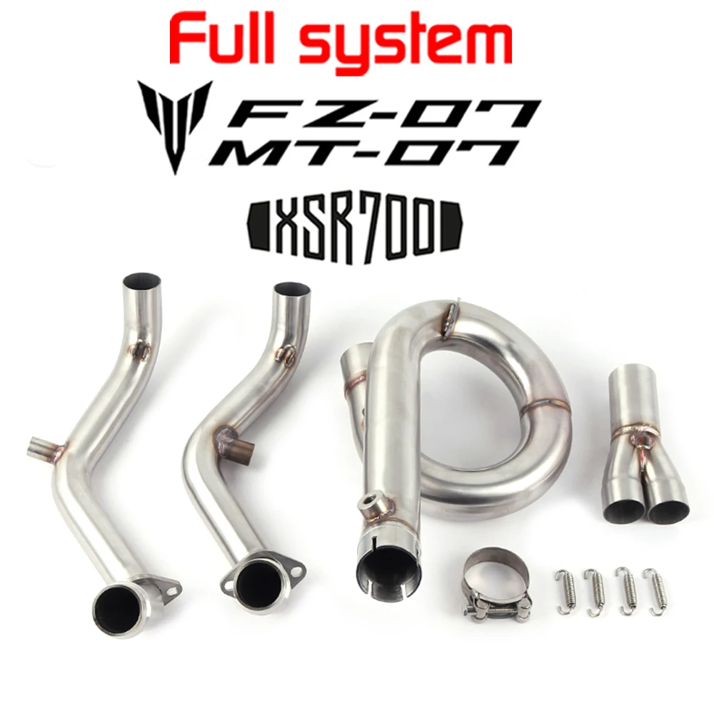 Slip On For Yamaha Mt-07 Fz-07 Motorcycle Full Exhaust System Link Pipes Mt Fz 07 Xsr700 2014-2017 Intermediate Connecting Pipe