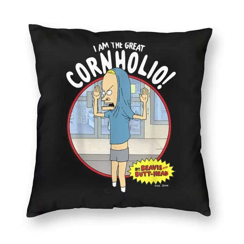 Vintage MTV Beavis And Butthead Pillow Case For Sofa The Great Cornholio Graphic Cushion Cover Living Room Square Pillowcase