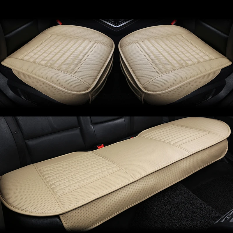 

Car Seat Cushion Charcoal Leather Single Seat Cushion Comfortable Seat Cover Auto Seat Protective Cover