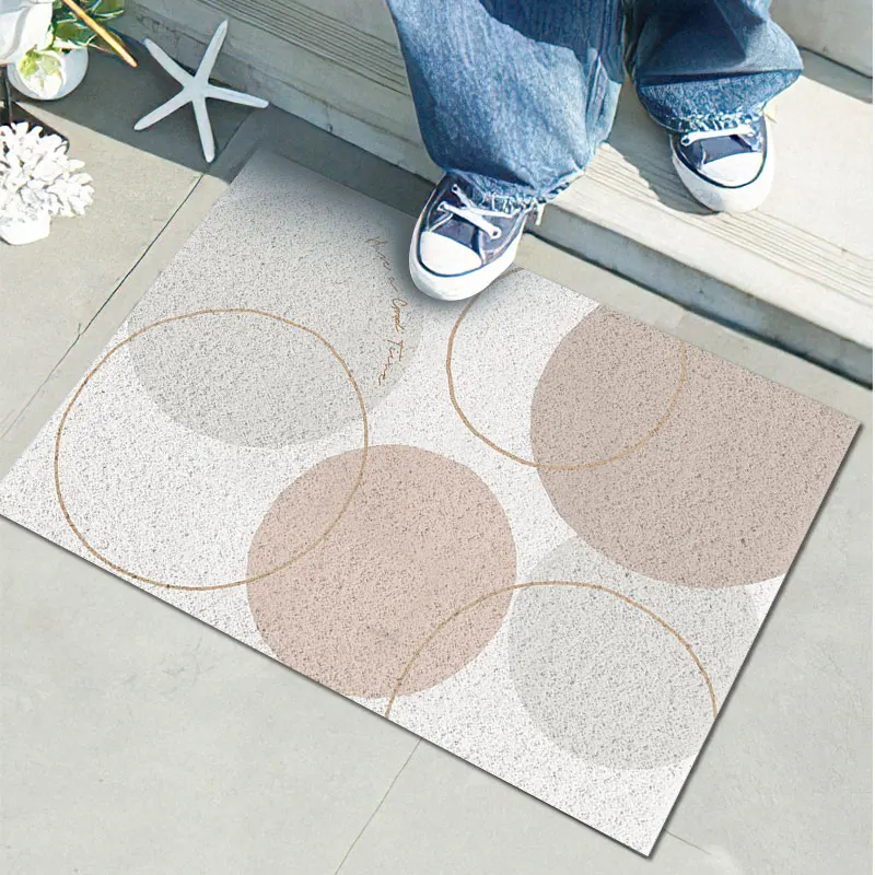 

INS Home Modern Entrance Doormat Carpet PVC Silk Loop Mat Non-slip Can Be Cut Anti-dirty Rug Livingroom Bathroom Kitchen Hallway