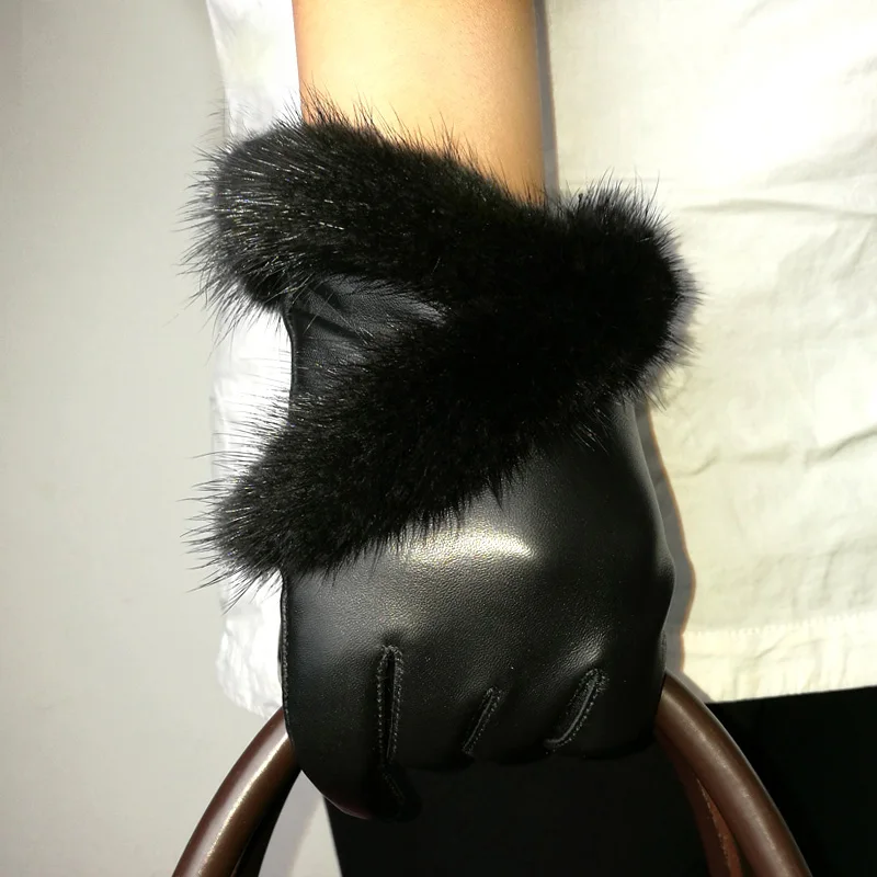 Highend Quality Women's Real Mink hair Gloves Mittens Winter Girls Typing Glove Wrister Warmer Touch Screen Gloves