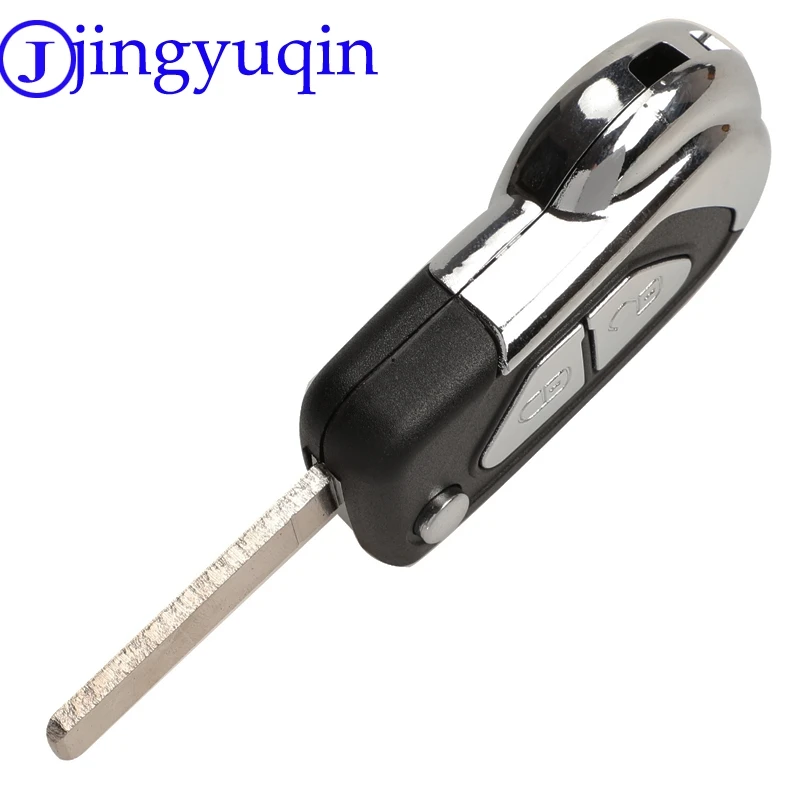 Jingyuqin البعيد 2 أزرار الوجه للطي مفتاح السيارة قذيفة حالة فوب غطاء Citroen DS3 Uncut VA2 مفتاح شفرة الإسكان غطاء