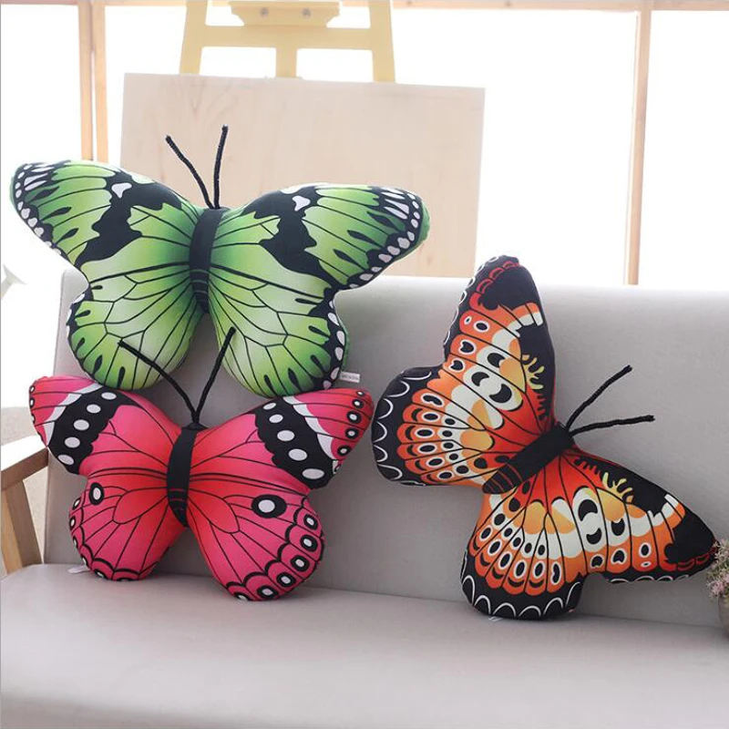 New Printed Butterfly Children Plush Toy Doll Soft Pillow Sofa Cushion