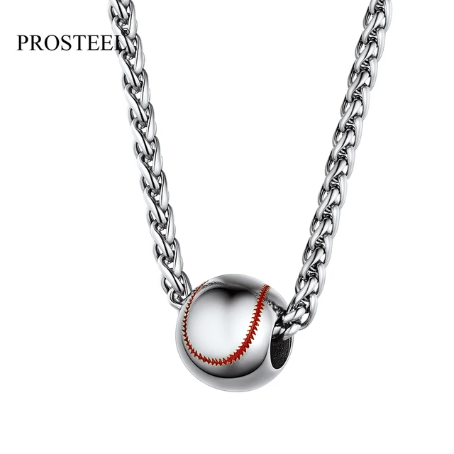 Prosteel Baseball Necklaces For Boys Men Gifts Stainless Steel Softball Pendant Chain Mens Sports Jewelry Psp4645 Pendants AliExpress