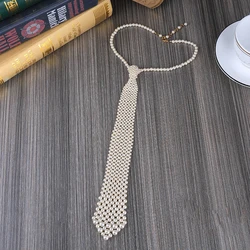 Children pearl Tie Jewelry Holiday party accessories Birthday gift show accessories Hand-woven tie with clothing accessories