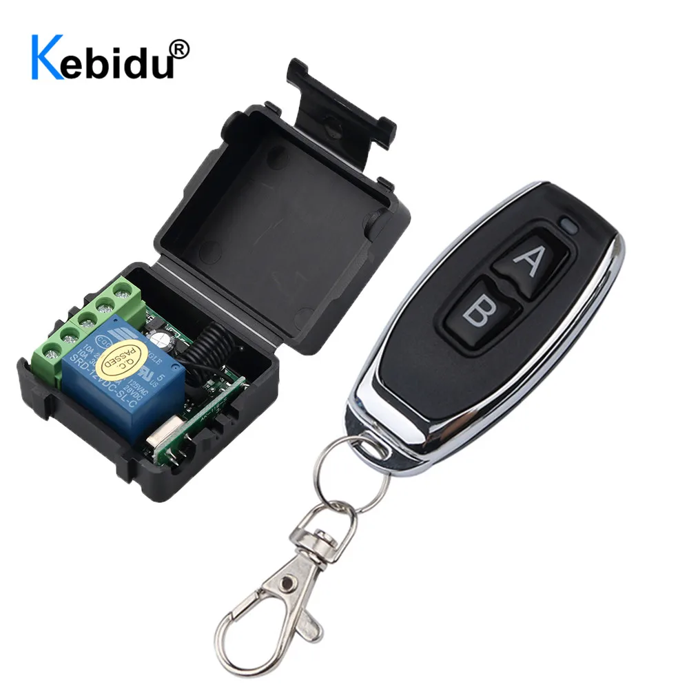 Kebidu 433 Mhz Remote Control RF Transmitter  With Wireless Remote Control Switch DC 12V 1CH Relay Receiver Module