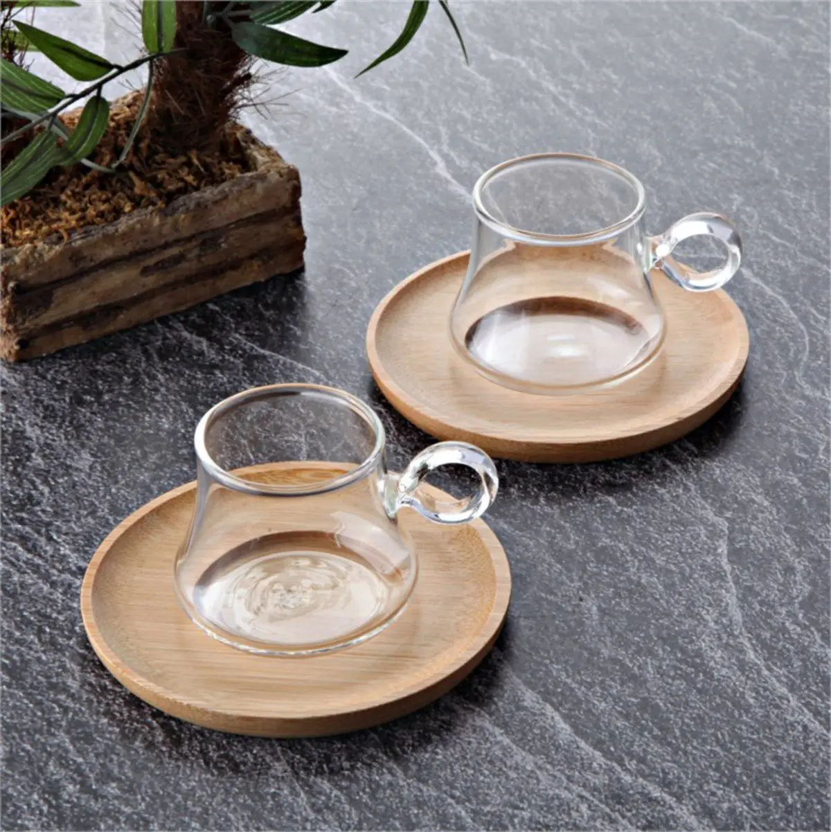 DOLBOVI Bamboo Dish Glass 2 li coffee cup Pad mug кружка coffee cup cup