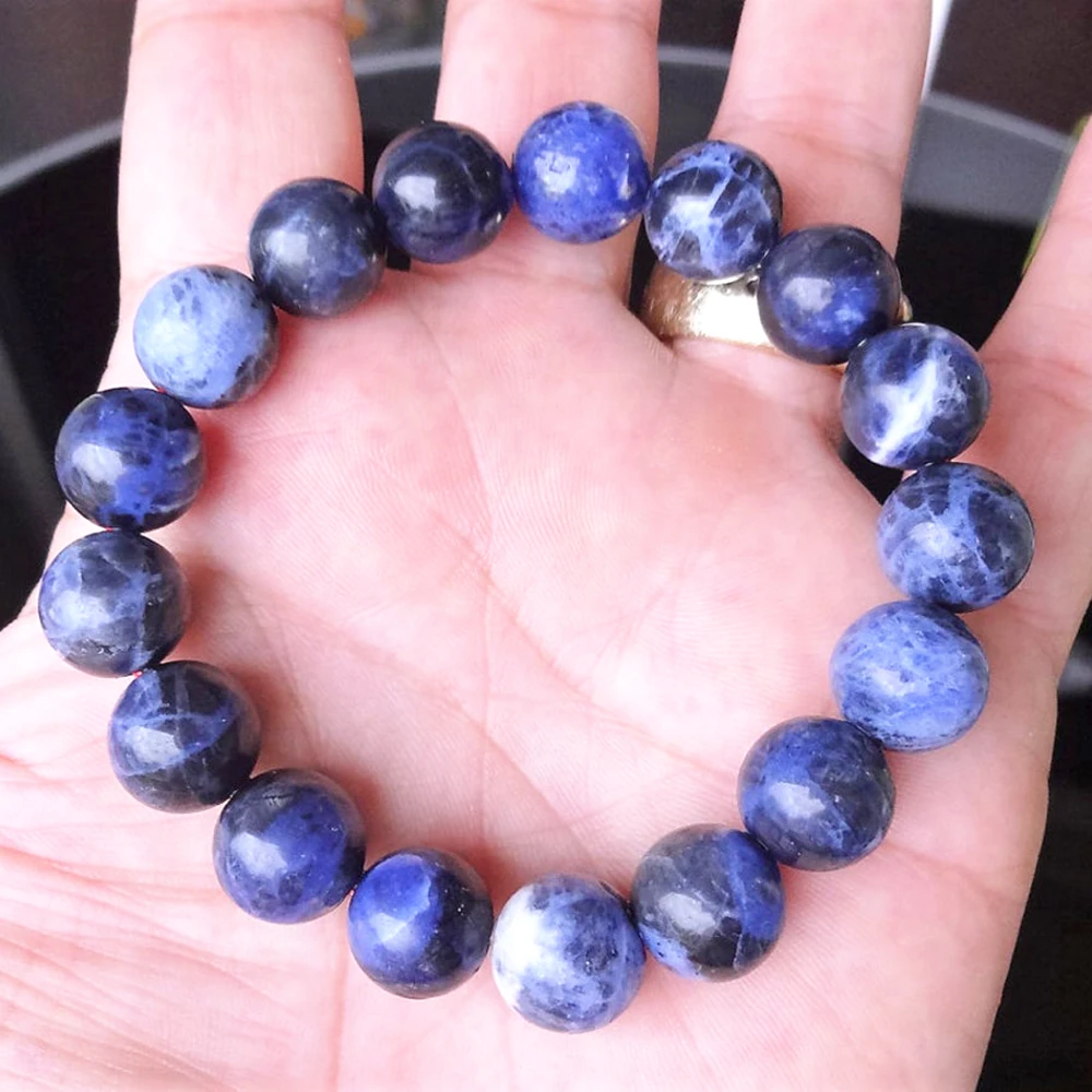 MG1114 Genuine Blue Sodalite Bead Bracelet for Men 10 MM Sodalite Beaded Energy Bracelet