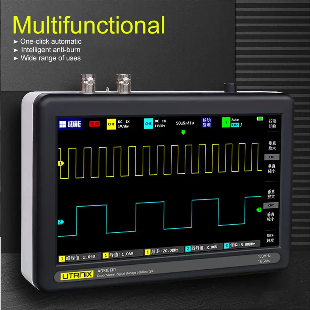 2 Channel 100MS/s MINI Nano1013D Professional Portable Digital Oscilloscope Digital Probe Digital Touch Tablet Oscilloscope