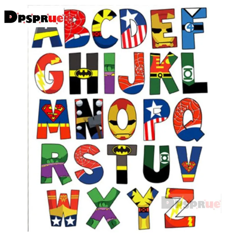 Dpsprue 5d Full DIY Square/Round Diamond Painting Cross Stitch Alphabet 3d Round Embroidery Mosaic Home Decor Baby Gift 01