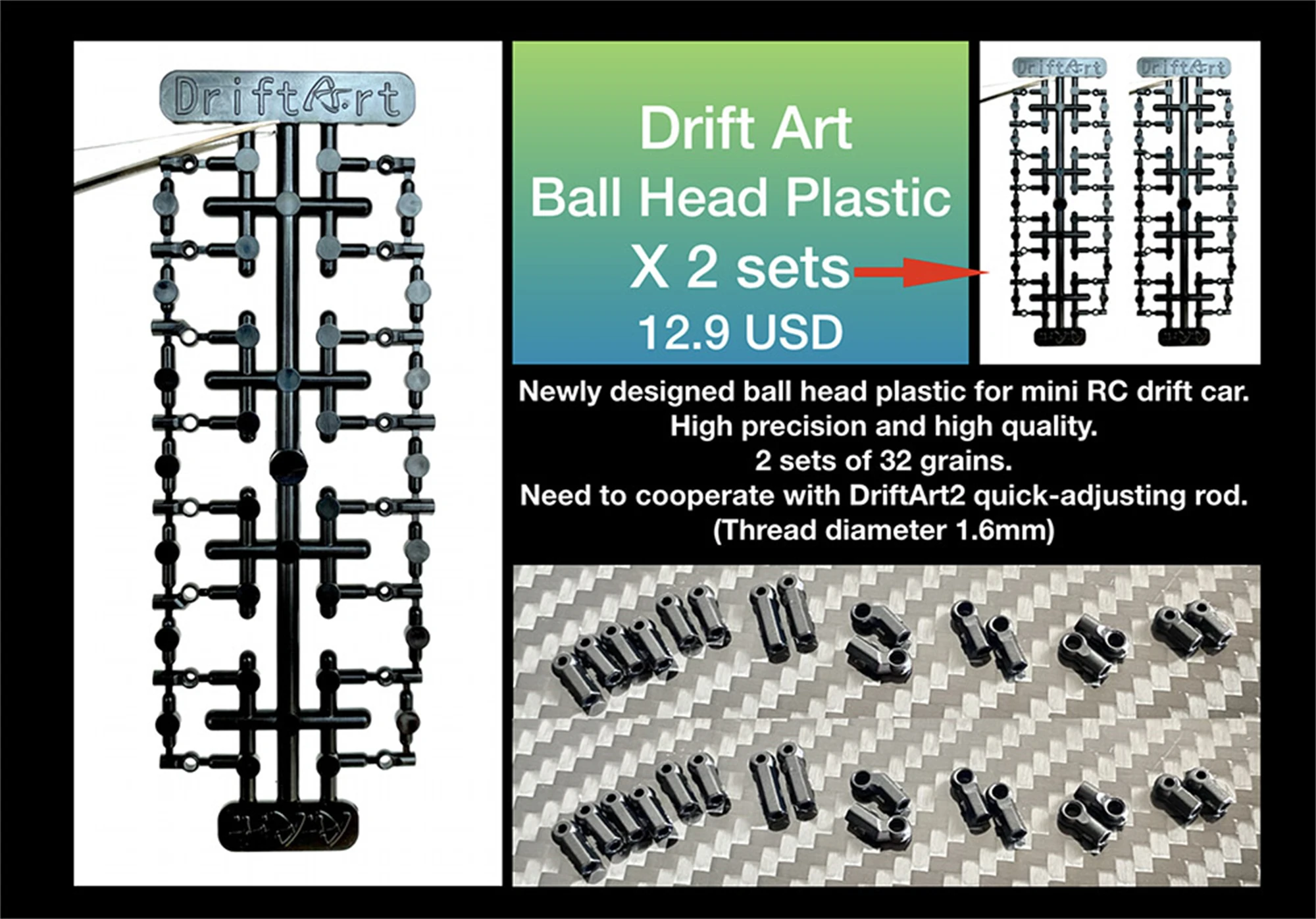 DriftArt2 DriftArt Ball Cups 2 Pics #DA-BCUP-2P