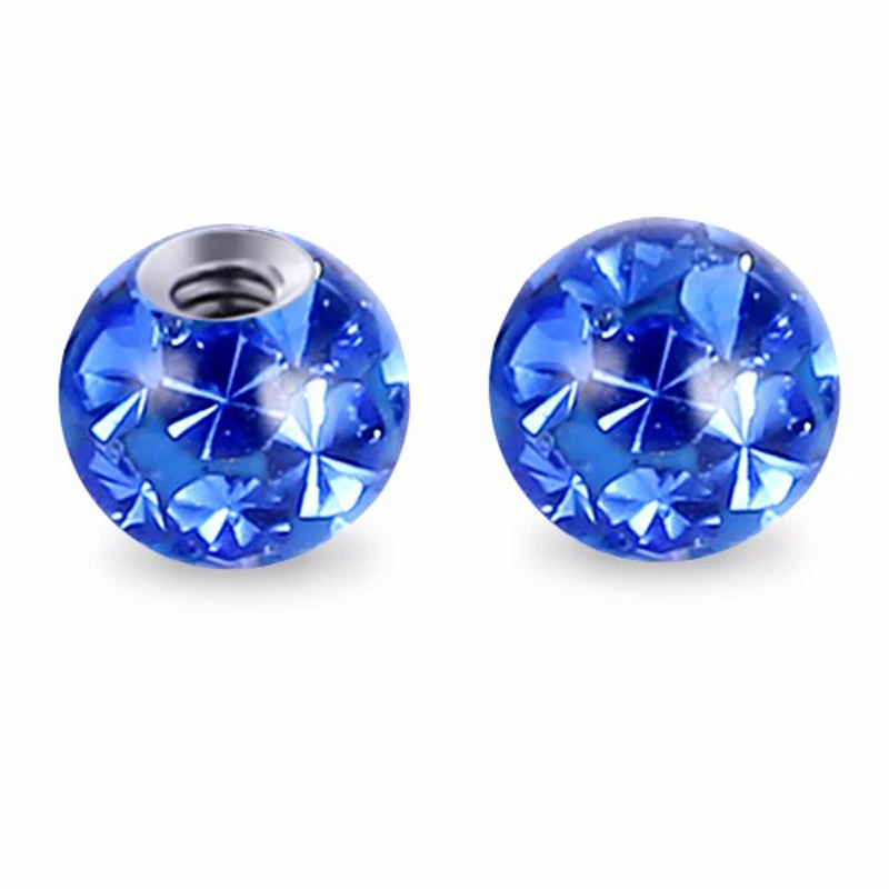 1PC 16g&14g Epoxy Crystal Ferido Ball Replacement Ball Piercing Accessories for Labret Nose Tragus Navel Lip Earring New Jewelry