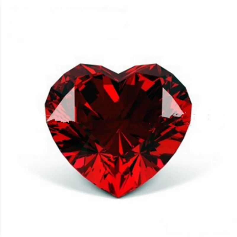 11.5CT Heartshaped Ruby Red Garnet Zircon Diamonds Loose Gemstones