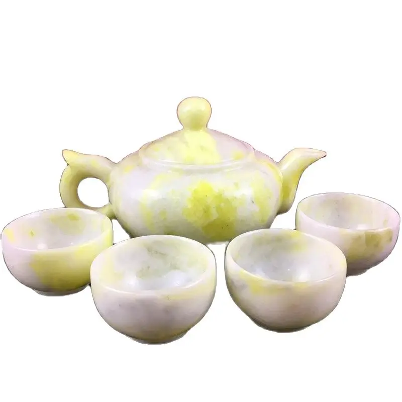 

Chinese Kung Fu Tea Tea With Natural Jade Teapot And Tea Cup A Set