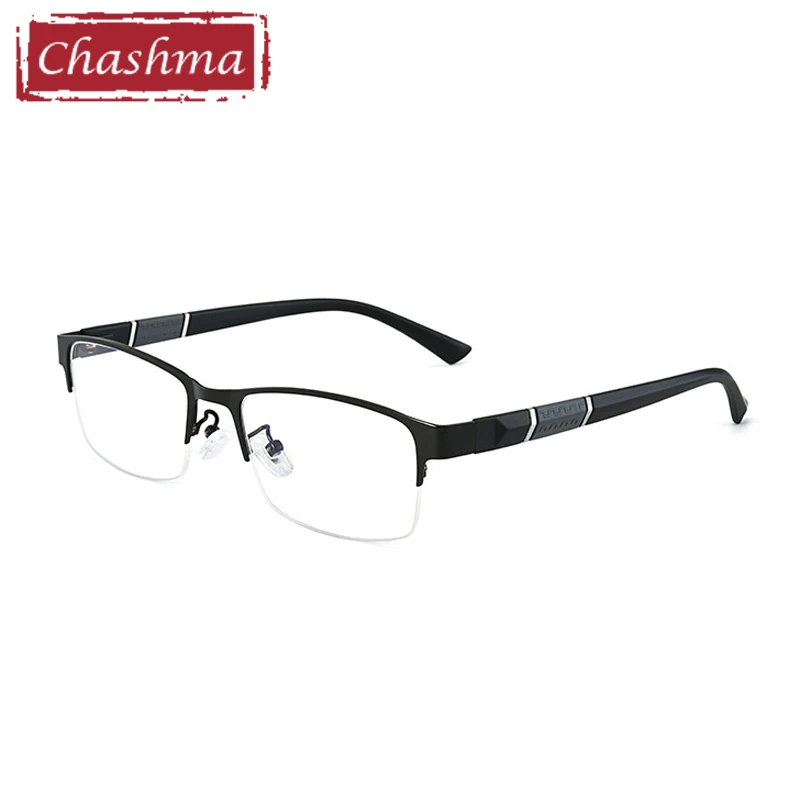 Chashma Stainless Optical Glasses Frame Men Half Rim Clear Lens Eyewear Small Size Eyeglasses oculos de grau 135 mm