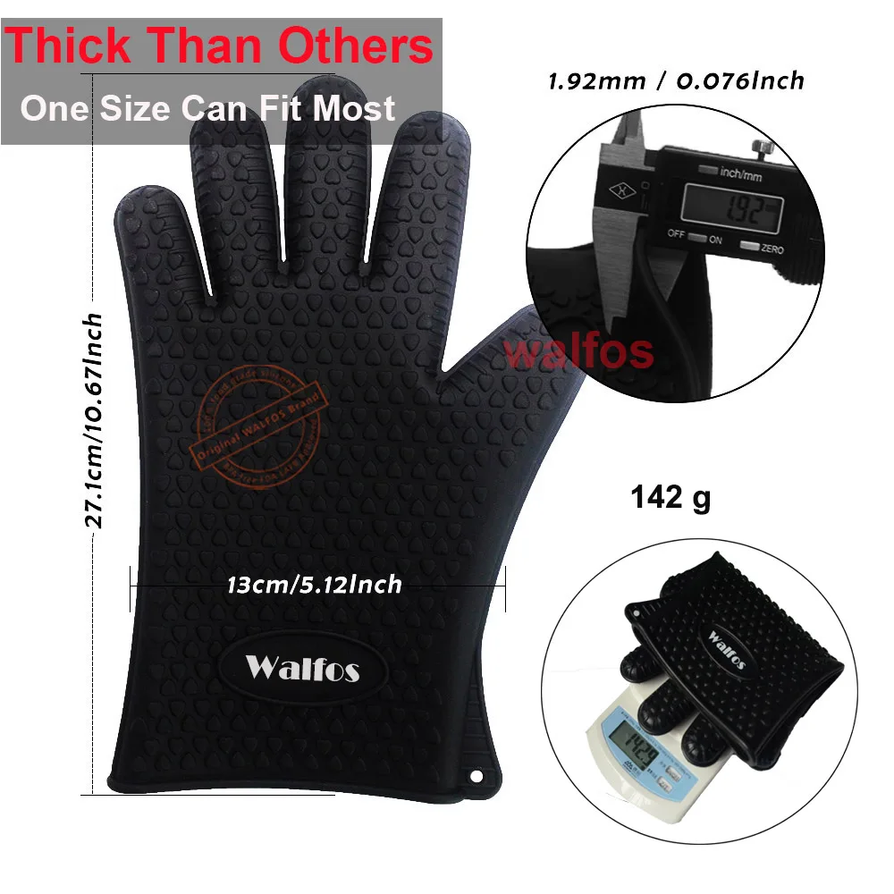 WALFOS1 Piece Of Multifunctional Kitchen Silicone Oven Heat-resistant Gloves Barbecue Gloves Non-slip Gloves Kitchen Gadgets