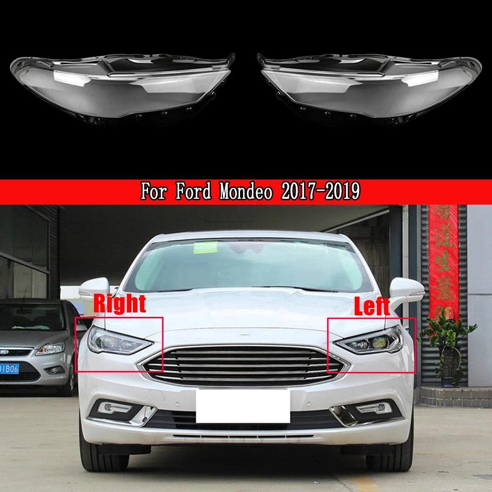 

For Ford Mondeo 2017 2018 2019 2020 Front Headlamp Cover Transparent Lampshades Lamp Shell Masks Headlight Shade Lens Plexiglass