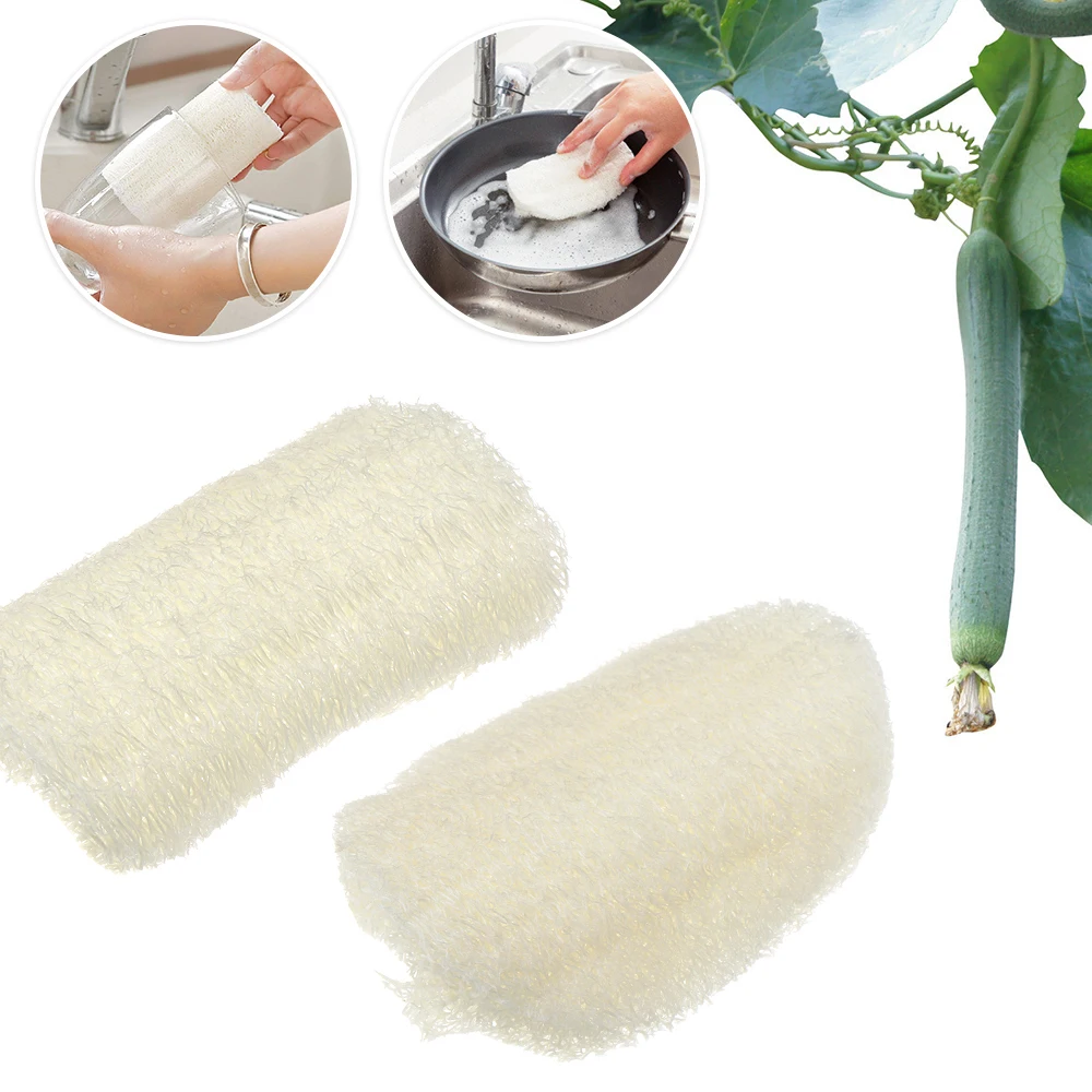 1/5/10pcs Natural Loofah Dish Washing Cloth Pot Bowl Brush Double-sided Cleaning Microfibre Kitchen Decontamination Sponge Tools