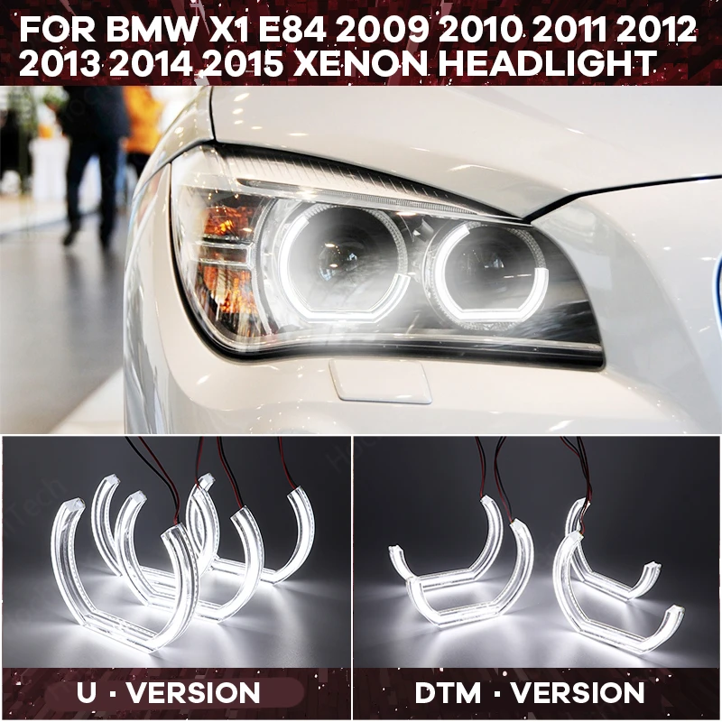 

Day light LED Angel Eyes kit Cut Style Halo ring DTM U Shape Light For BMW X1 E84 2009 2010 2011 2012 2013-2015 Xenon headlight