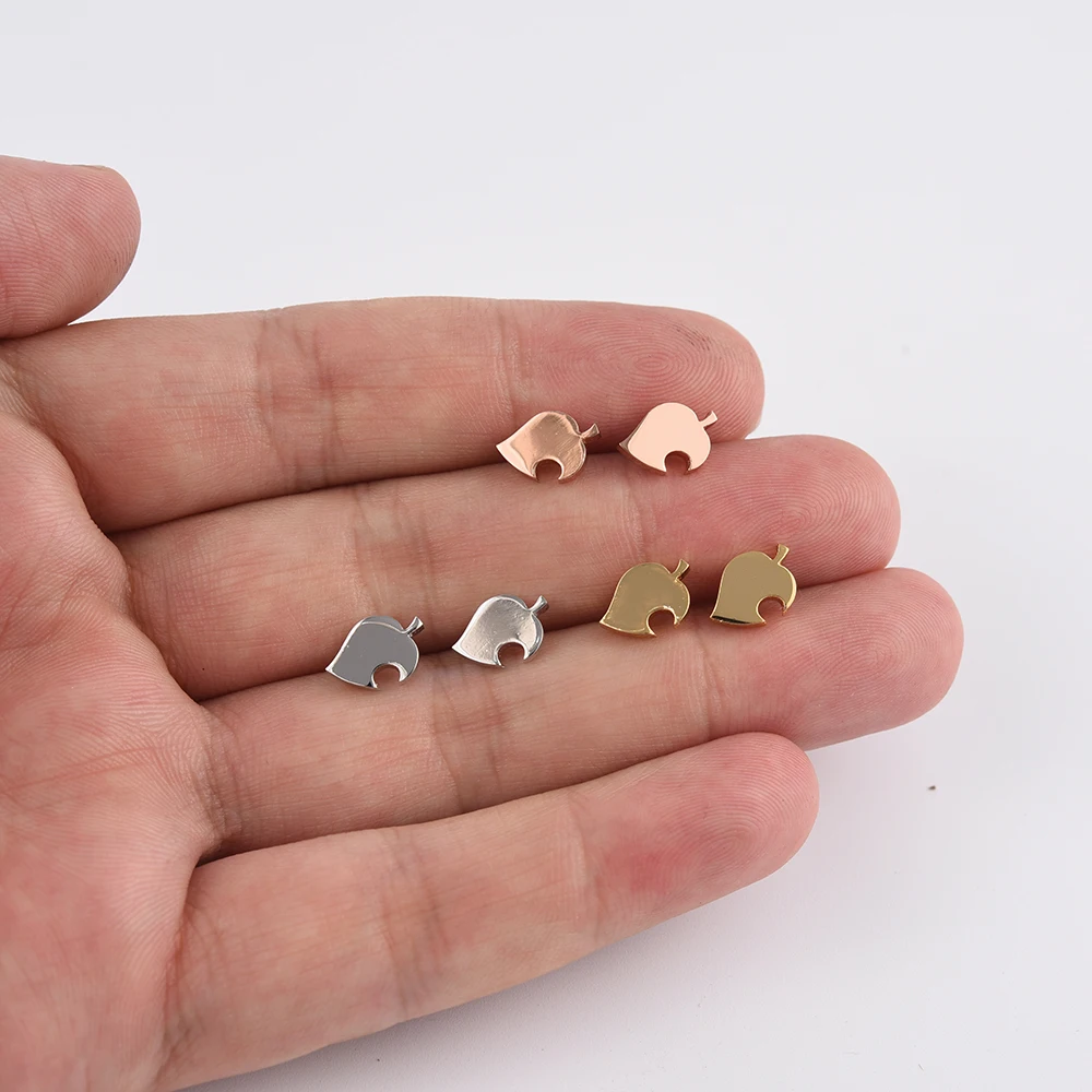 Hanreshe Animal Crossing Stud Earrings Punk Jewelry Vintage Copper Earring Cute Small Stud Earrings Girl Boy Gift