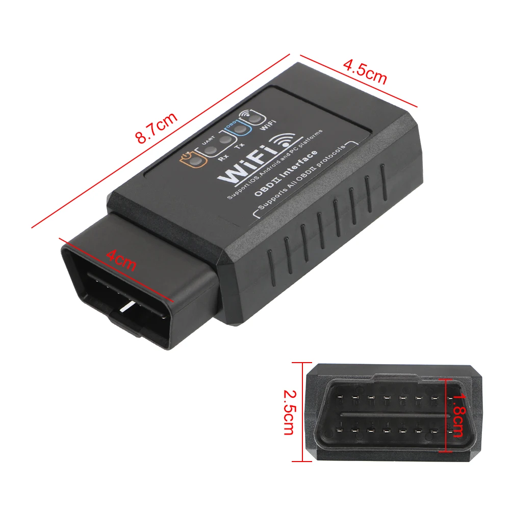 OBD2 ELM327 WIFI Car Detector for iOS & Android Check Engine Light Diagnostic Tool OBDII Scan Tool Automotive Diagnostic Scanner