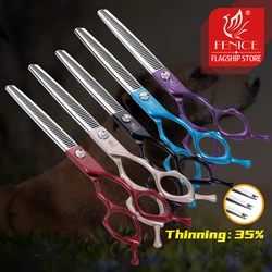 Fenice 6.5/7.0 inch JP440C Steel Professional Pet Thinning Scissors Dog Grooming Shears Thinning Rate 35%