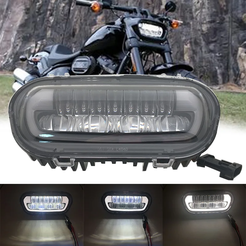 9-дюймовая черная мотоциклетная светодиодная фара для Fatbob 2018, фары дальнего/ближнего света DRL 9-дюймовая черная мотоциклетная светодиодная фара для Fatbob 2018, фары дальнего/ближнего света DRL
