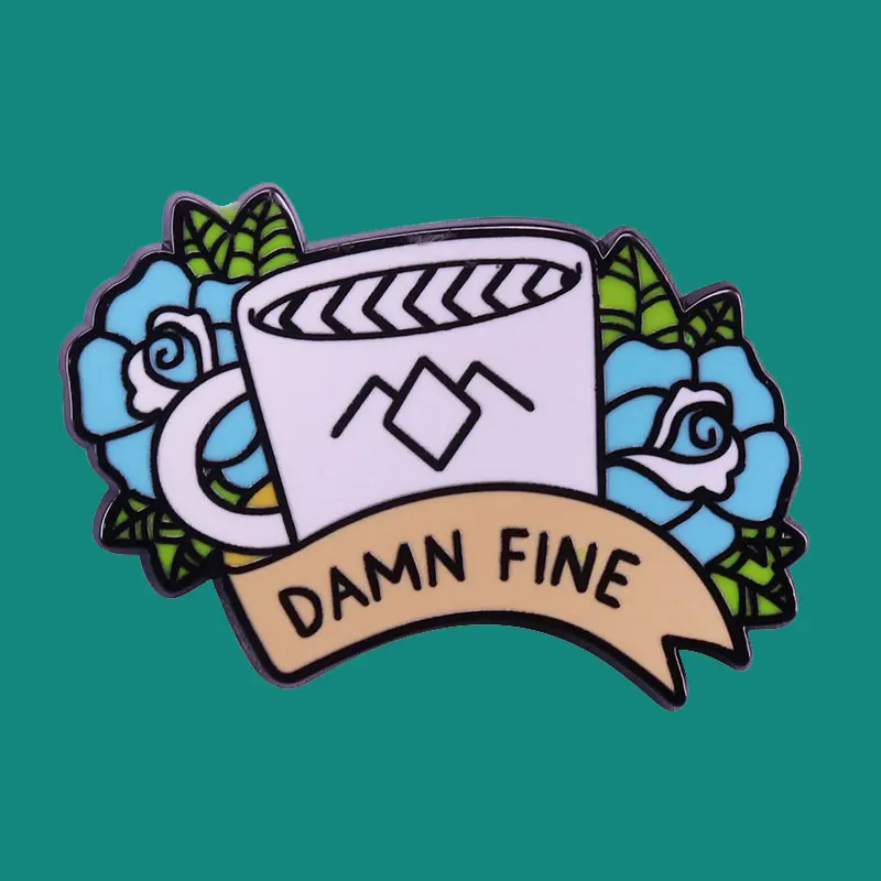 Damn Fine  Lapel Enamel Pins Collect Coffee Metal Cartoon Brooch Badges Backpack Collar Adorn Men Women Fashion Jewelry Gifts