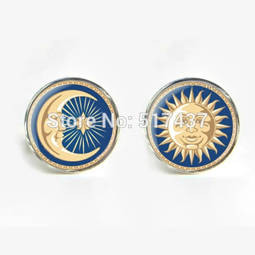 1 pair New Fashion Sun and Moon cufflinks Make  Cufflinks cufflinks For Weddings