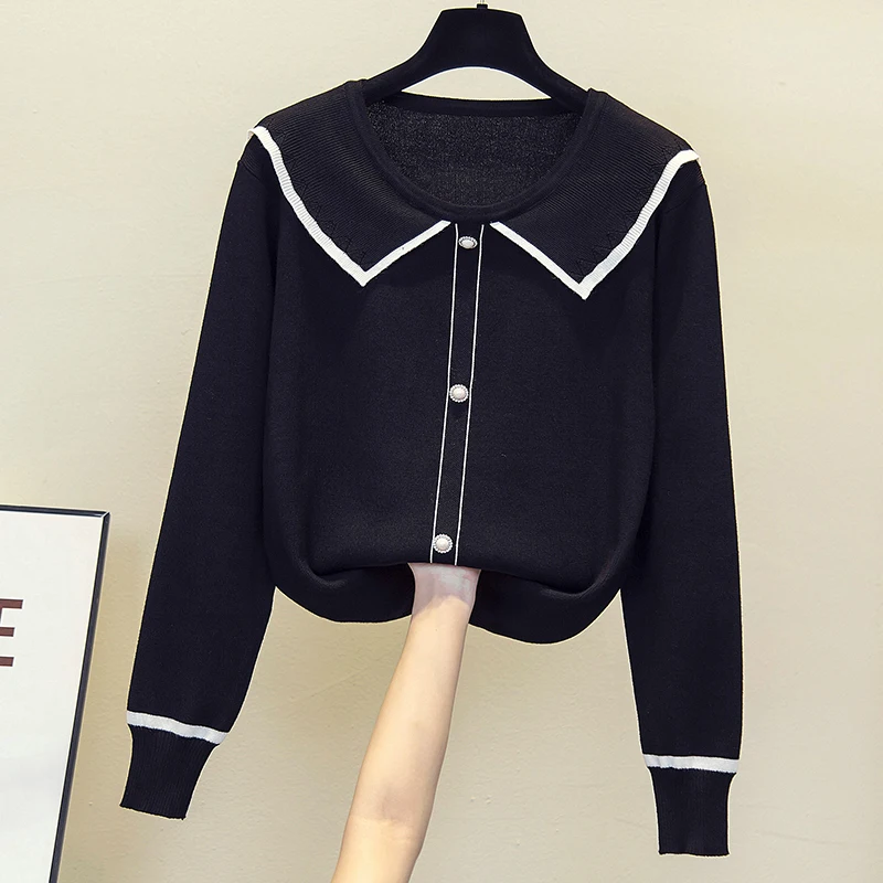 M-4XL size women autumn winter thick sweaters pullover 2021 long sleeve o neck fashion love button Oversized sweater