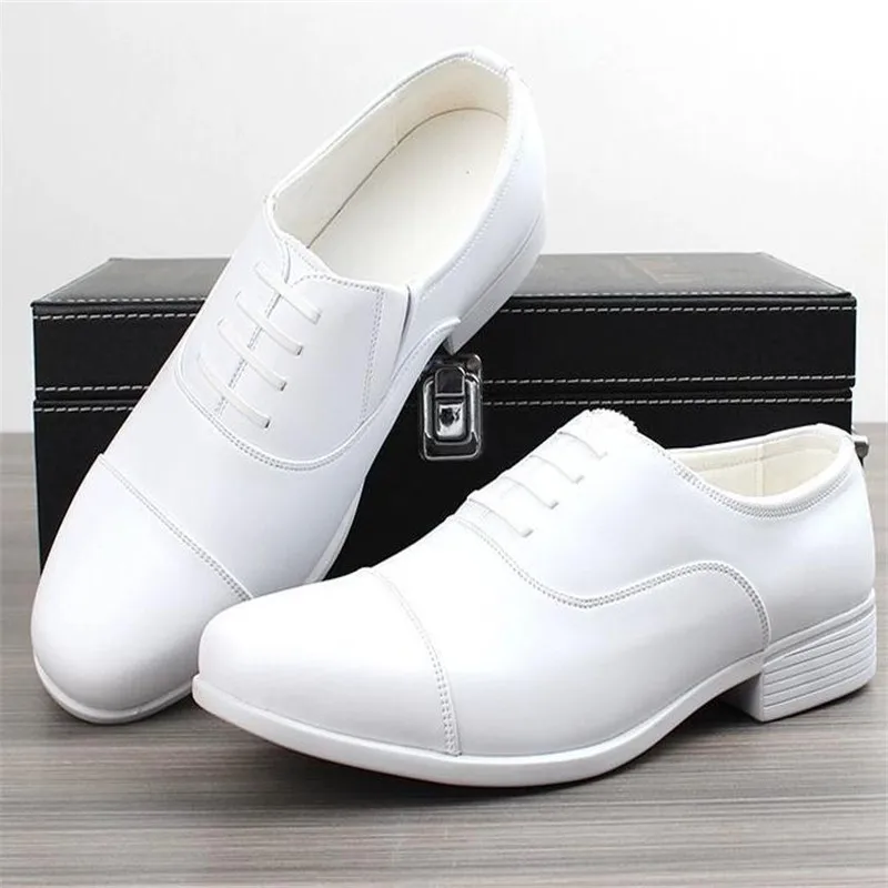 Big Size Performance White Leather Shoes Men Three Joint Military Shoe Mens Wedding mesh Shoes Solid Oxfords Wear-Resistant