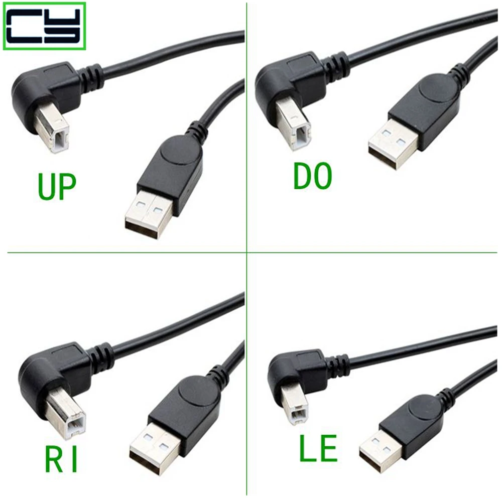 USB 2.0 A Male to USB B Male Type B BM Up&Down&Right & Left Angle Printer scanner 90 degree cable 100CM 150cm BM Angled C