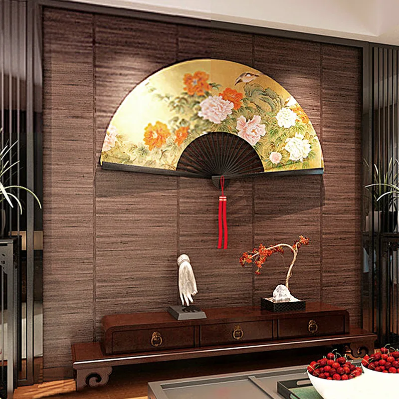 Chinese retro wood grain wallpaper imitates straw weaving and wind Japanese sushi restaurant living room bedroom tatami wallpape