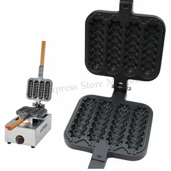 Stainless Steel Hot Dog Waffle Machine Gas Sausage Grill Maker 4 sticks