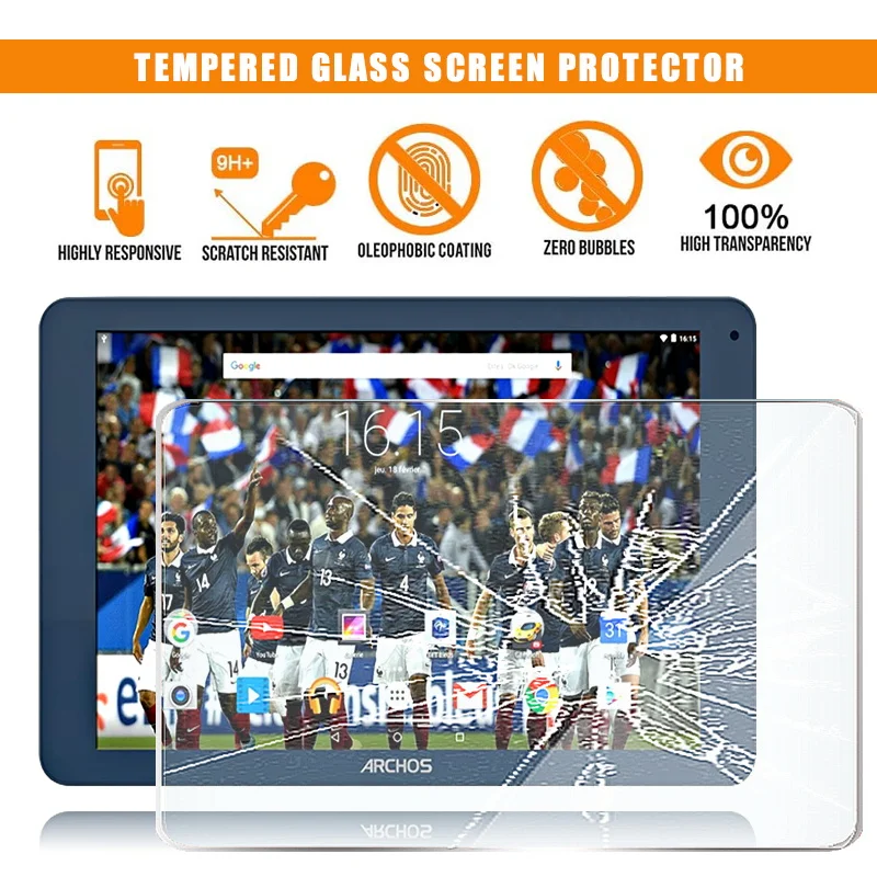 

For ARCHOS 101d Platinum Tablet Tempered Glass Screen Protector 9H Premium Scratch Resistant Anti-fingerprint Film Cover