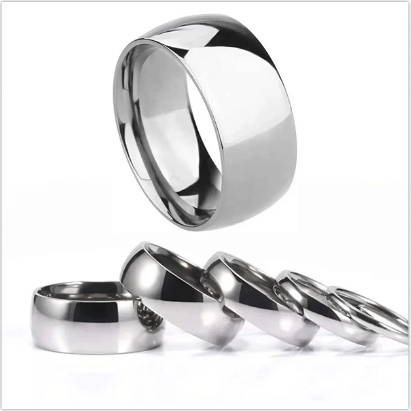 Silver ring couple wedding ring, 2mm, 4mm, 6mm, 8mm, 4 sizes are available