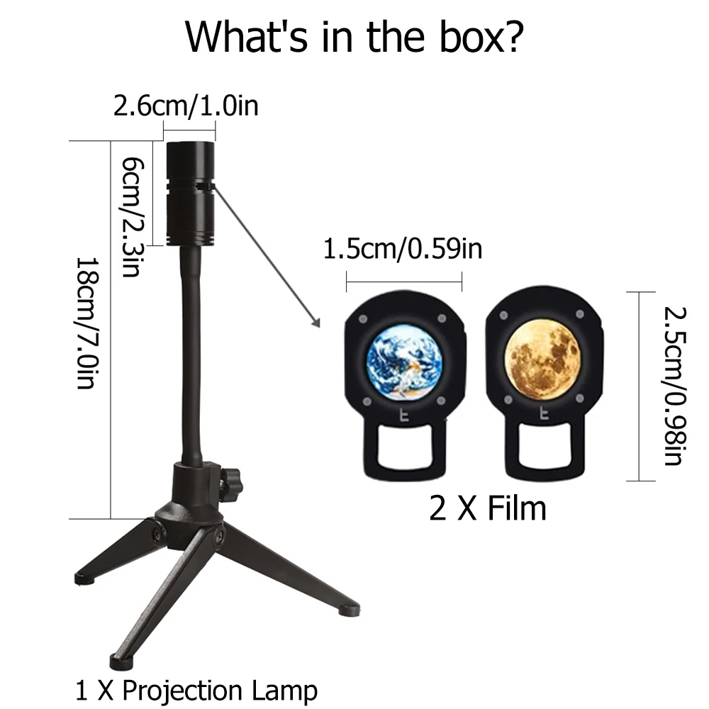 Rotatable USB LED Moon Lamp, Planet Projector, Night Light, Céu, Projeção de terra, Room Decor, 360 °