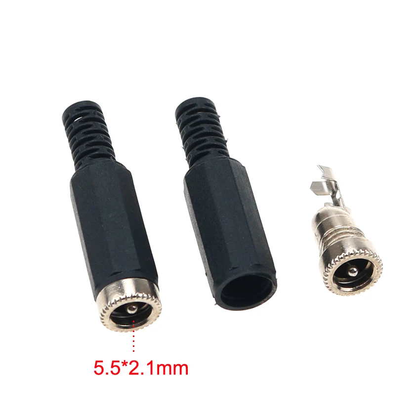 Yuxi 1pc macho e fêmea dc plugue de alimentação 5.5*2.1mm 5.5*2.5mm jack adaptador conector plug 5.5*2.1 5.5*2.5