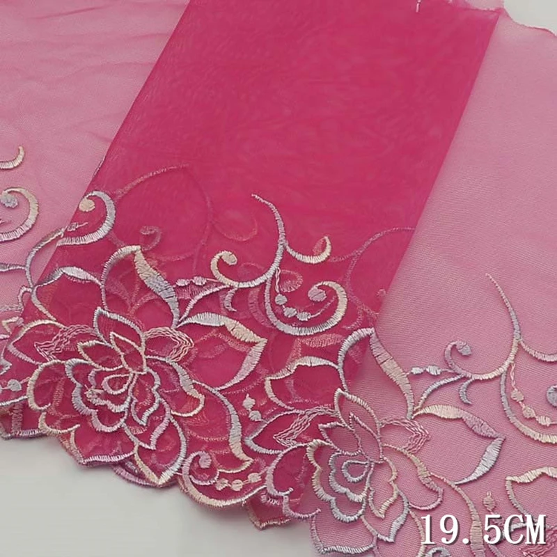 22/23/24Yds ارتفع الأحمر السماء الزرقاء الدانتيل الزخارف شبكة تول التطريز النسيج 17 سنتيمتر جبر الشريط فستان الخياطة اكسسوارات جودة عالية