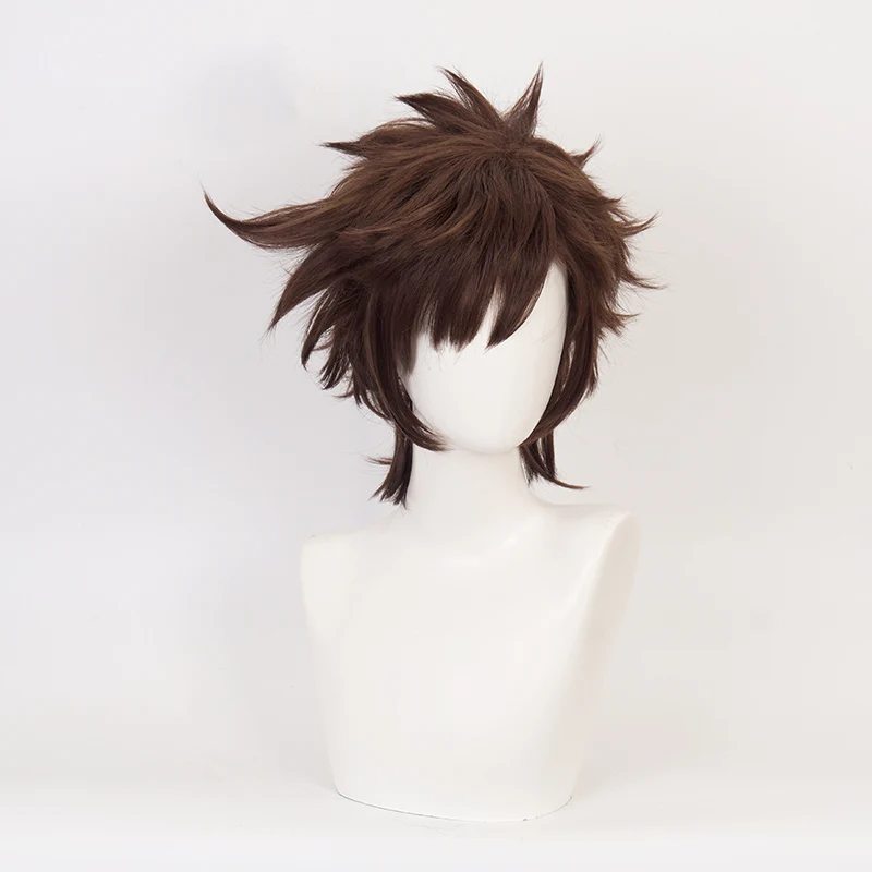 Jojo's Bizarre Adventure Joseph Joestar Wigs Cosplay Costume Short Brown Synthetic Hair Wig for Halloween Party Carnival