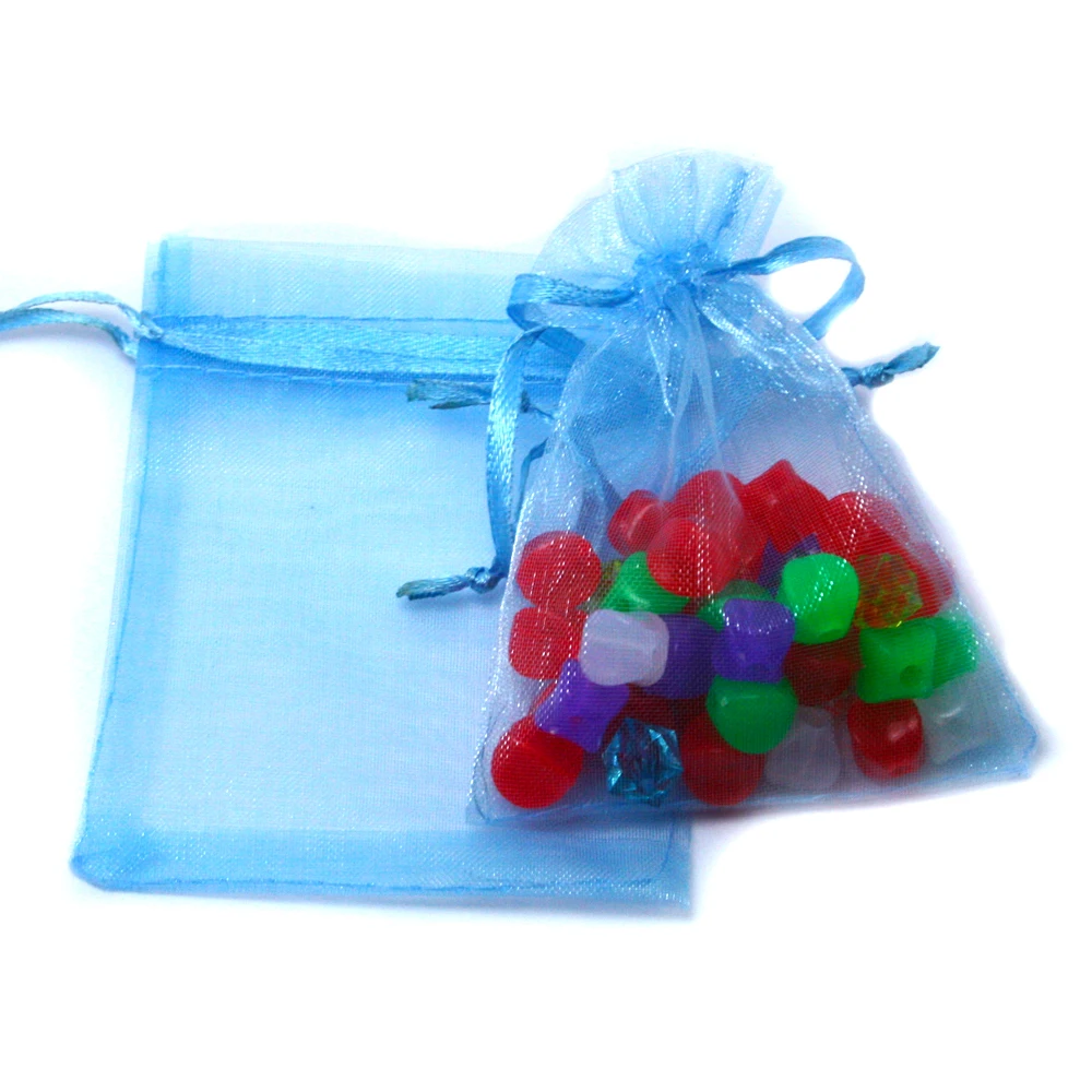 10pcs 10x15/13x18/15x20/17x23cm Drawable Organza Jewelry Packaging Display Pouches Bags For DIY Gift Wedding Party Decoration