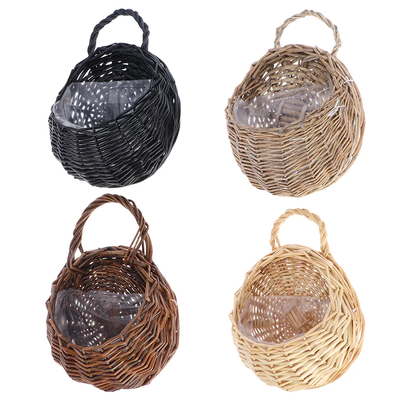 Seagrass Wickerwork Basket Rattan Hanging Plant Planting Flower Pot Storage Laundry Basket Cesta Mimbre Home Garden Decorative