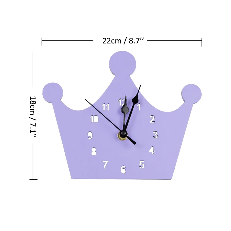 Girl Pink Princess Crown Clock for Kids Children Room Decor Silent Mute Wall Decorative Clocks Modern Design 3D Dropshipping