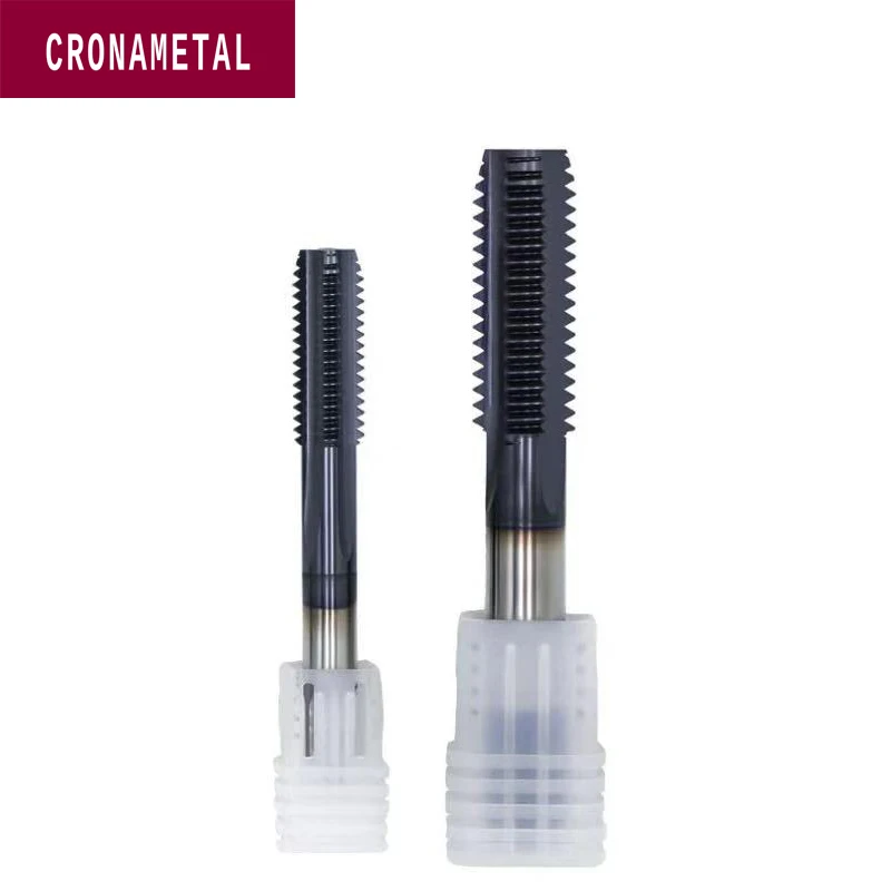 2PCS CRONAMETAL Solid carbide tools threading M2 M2.5 M3 M4 M5 M6 M8 M10 M12 M14 Straight flute carbide tap