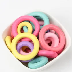 Mix Circle Round Ring Natural Wood DIY Crafts Embellishment For Wooden Ring Children Kids Teething Wooden An Pick 20pcs