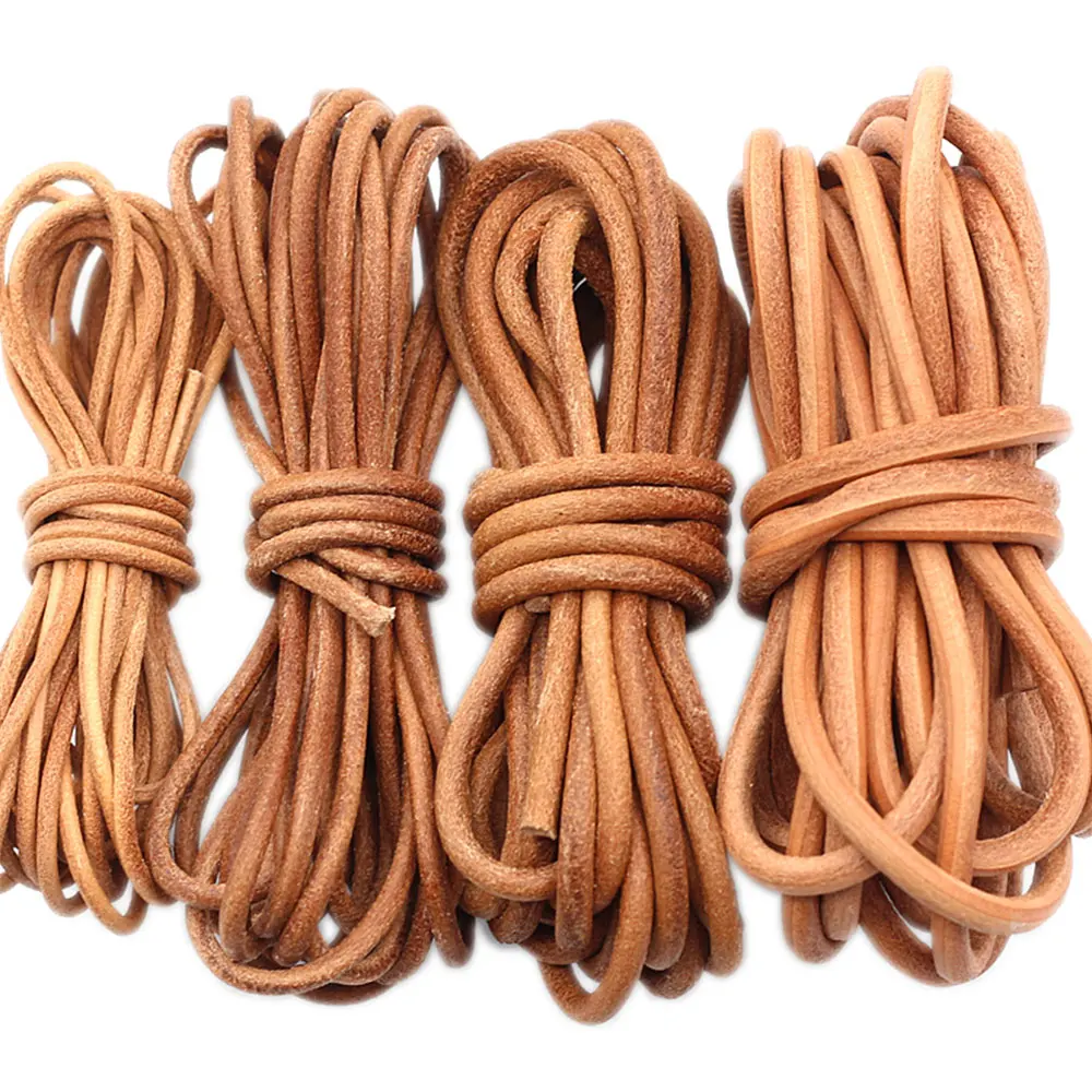 Cowhide leather cow skin rope genuine leather Strip cord leathercraft  leather rope Veg-tan Leather Strap Strings 1.5-8mm