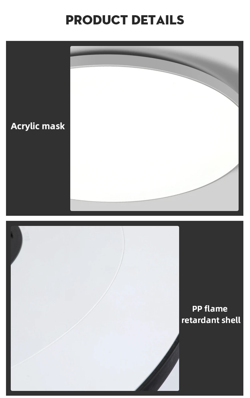 220V LED-Deckenleuchten mit 3 Farbwechsel-Optionen, Schlafzimmerlampe, LED-Innenbeleuchtung für Zuhause, Badezimmer, staubdichte LED-Deckenlampe – Detail 5