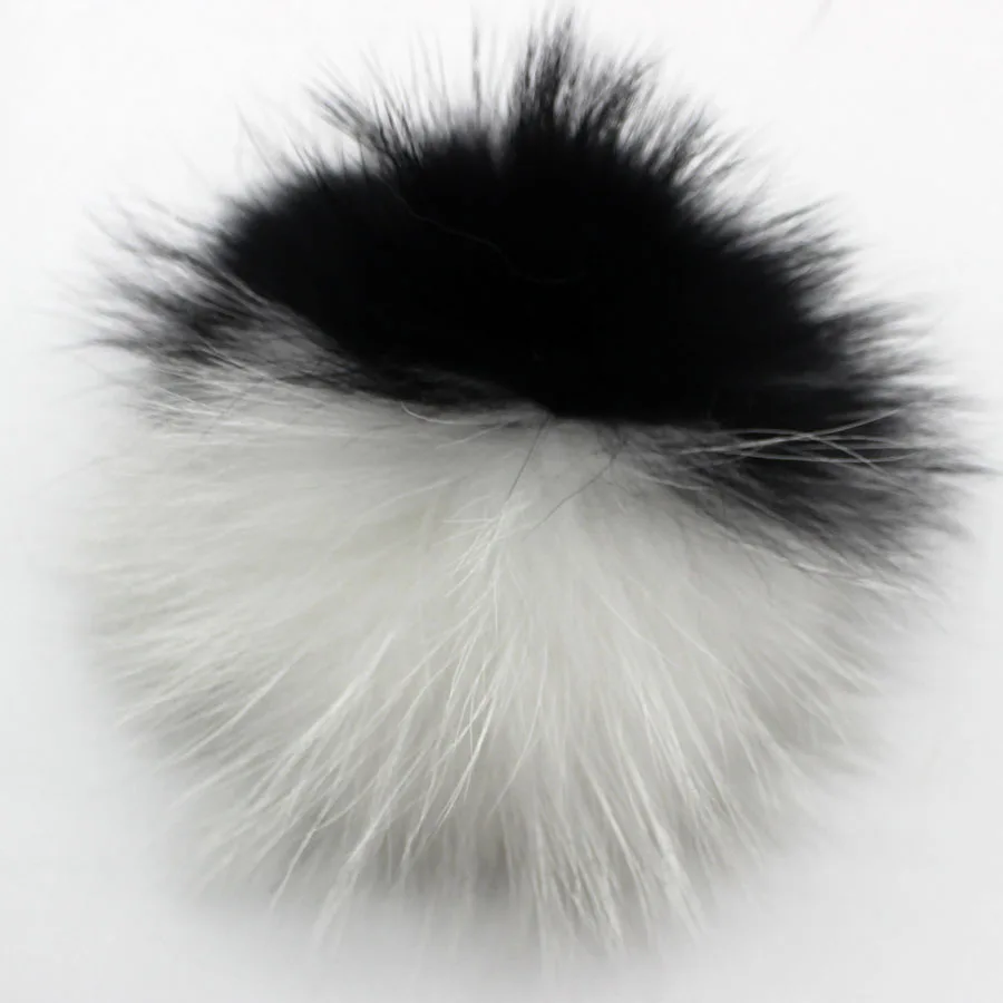 Fluffy Real Raccoon Fur Pompoms with Button 13-15cm DIY Fur White Pom Pom Balls PINK Fur Pompons For Scarves Hats Accessories